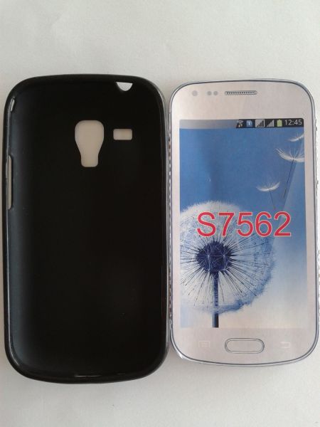 Capa de Silicone para S. Galaxy S Duos S7562 Preta