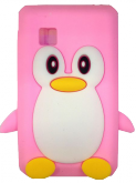 Capa Emborrachada rosa - LG T375 - Pinguim