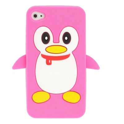 Capa Iphone 4G/4GS - Pinguim rosa